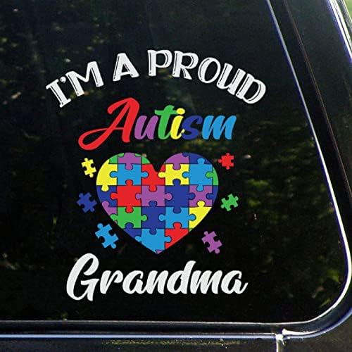 אני אוטיזם גאה סבתא מדבקות מכוניות אוטיזם מודעות לחתיכת פאזל מדבקות אוטיסטיות תמיכה אוטיסטית מדבקות מכוניות