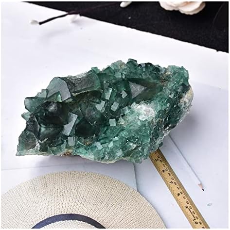 אבן טבעית ירוק פלואוריט מינרלי דגימה גביש אשכול אשכול מינרלי אבני קריסטל אנרגיה בריאות