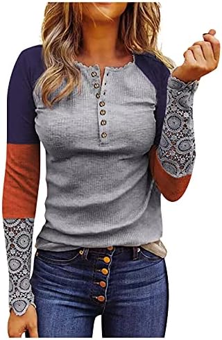 חולצות וחולצות שרוול ארוך לנשים סווטשירטים מזדמנים אביב 2022 סוודר כפתור סווטשירט עם צוואר
