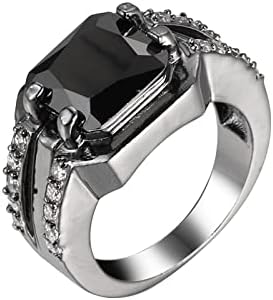 2023 חדש נשים הניצוץ שחור קריסטל זירקוניה כיכר צורת טבעת הבטחת טבעות אירוסין נישואים 4 התאמת טבעות