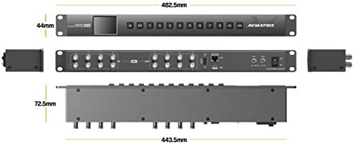 AVMATRIX MSS0811 1RU 8 × 8 3G-SDI קומפקטי SDI ניתוב מתג מטריקס עם 8 כניסות ו -8 תפוקות, תומך בשיעורי