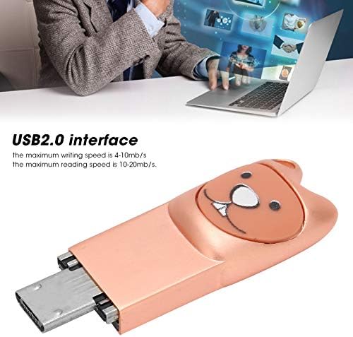 כונן פלאש USB 2.0, כונן פלאש USB2.0 כונן פלאש חמוד מצויר מקל זיכרון נייד עם מתאם לתקע ומשחק אנדרואיד,