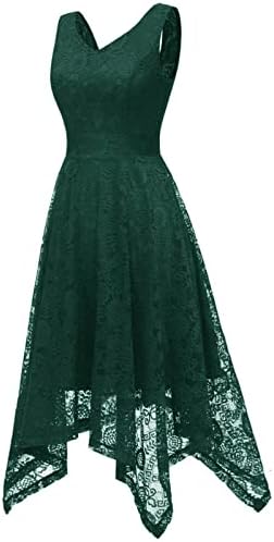 שמלת תחרה פרחונית וינטג 'של נשים קוקטייל אלגנטי ללא שרוולים רשמי שמלת MIDI ממחטה שמלת מסיבה