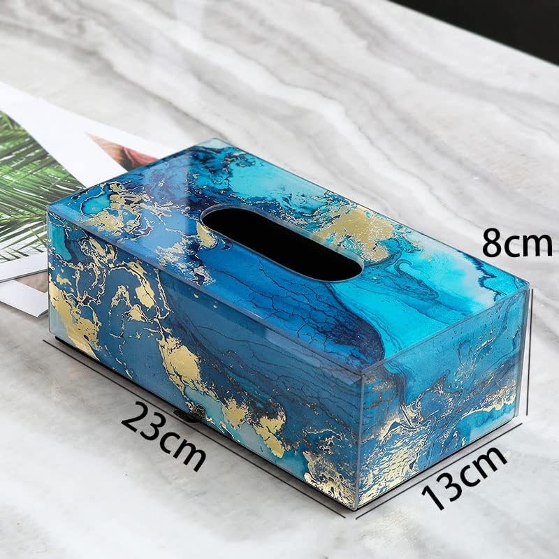 דנגזז צלופן קופסת רקמות כחולה מלאכה שולחן אוכל מפית מפית מגירת נייר דקורטיביים של סלון