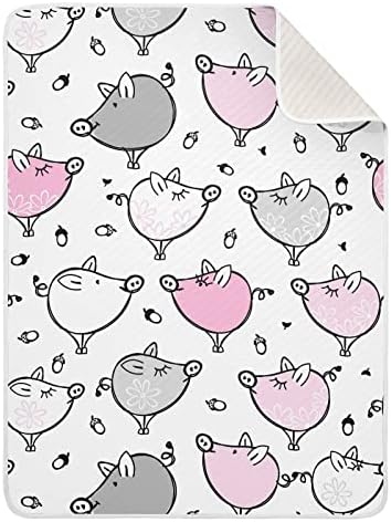 שמיכת חוטט חזירים מצחיקים שמיכת כותנה לתינוקות, קבלת שמיכה, שמיכה רכה קלה משקל עריסה, טיולון, שמיכות