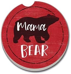 דוב מאמא דוב אחד מונה רכבת אבן סופגת אריזה למחזיק כוס רכב בקוטר 2.6 אינץ 'המיוצר בארצות הברית