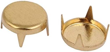 חדש LON0167 200 PCS 8 ממ נייר ראש עגול שטוח טון זהב בראד לראד ספרינג DIY מלאכת DIY (200 Stücke