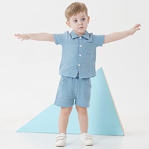 פעוטות בגדי תינוקות תלבושות קיץ כותנה חולצת טריקו של שרוול קצר מכנסיים קצרים מכנסיים הגדרת בגדי