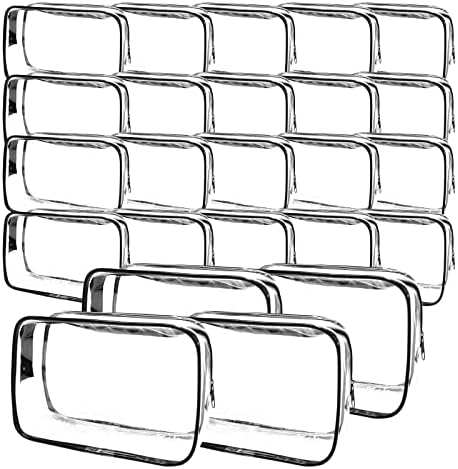 Conehoy 24 חבילה שקית קוסמטיקה ברורה - תיקי איפור PVC - כיס טואלטיקה ברורה ברוכסן - תיקים ניידים ברורים - תיקי