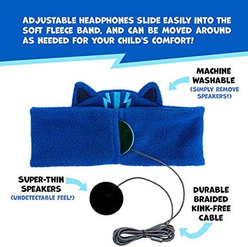 מסכות PJ Catboy Childs אוזניות על ידי קומפונים - מעל אוזניות סרט האוזן - נפח מוגבל עם רמקולים דקים