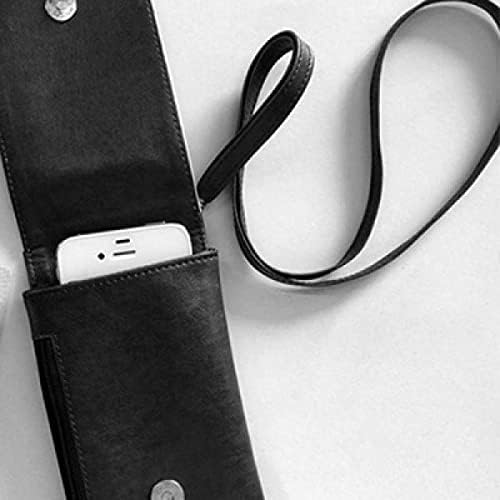 חץ עיצוב פשוט עגול עגול דפוס טלפון ארנק ארנק תליה כיס נייד כיס שחור