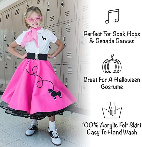 1950 פודל חצאית עבור בנות, רטרו הרגיש חצאית, ילדים תלבושות עבור ליל כל הקדושים בעבודת יד בארצות הברית
