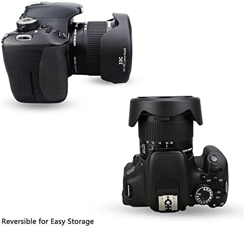JJC הפיך מכסה עדשה בגוון מגן על Canon EF-S 10-18mm f/4.5-5.6 is STM העדשה על המצלמה המורדים T7i T8i