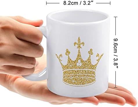 זהב כתר הדפסת ספל קפה כוס קרמיקה תה כוס מצחיק מתנה עבור משרד בית נשים גברים 11 עוז