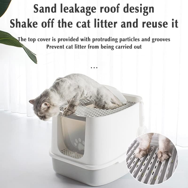 מארז צדפה סוג ארגז חול לחתולים אנטי להתיז סגור גבוהה גדר חתלתול ארגז חול ריהוט