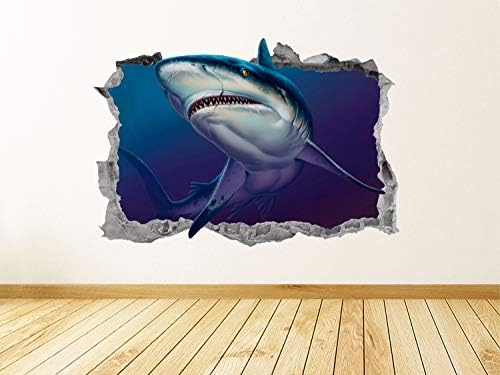 מדבקות אמנות קיר כריש נופחה תלת מימד גרפי אוקיינוס ​​קיר חיה מדבקת קיר פוסטר ילדים חדר בית עיצוב בית מתנה
