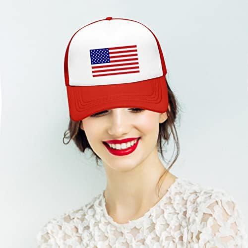 אמריקאי דגל כובע נהג משאית כובעי גברים נשים רשת מתכוונן קיץ כותנה לנשימה פטריוטית ארהב דגל בייסבול כובעים