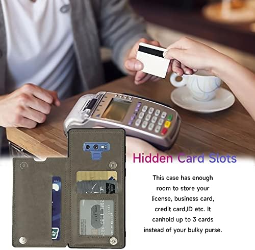 מקרה טלפון עבור סמסונג גלקסי הערה 9 ארנק כיסוי עם כרטיס אשראי מחזיק להעיף ארנק סלולרי אביזרי מחוספס חריץ