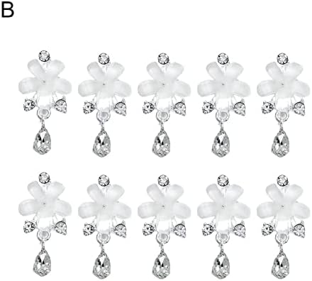 10 יחידות קישוטי ציפורניים מעולים תכשיטי ציפורניים עמידים צורה יצירתית דקורטיבי פרח מניקור קסם קישוט אמנות ציפורן