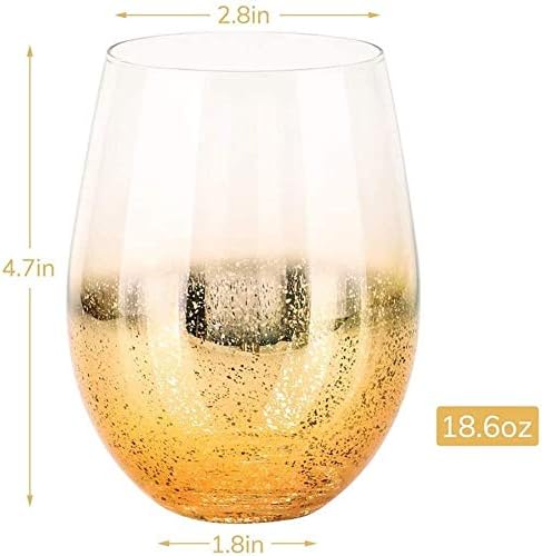 זכוכית פיכחון, 18. 6 עוז קוקטייל משקפיים סט של 4 בירה משקפיים זהב מבריק שתיית משקפיים משקאות כוס עבור