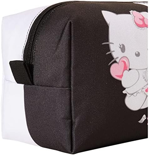 סוגורו קריקטורה איפור תיק נייד נסיעות תיק קוסמטי נסיעות מוצרי טואלטיקה שקיות חמוד שחור ולבן חתול