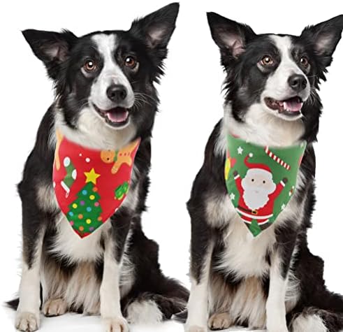 2 חבילות כלב חג המולד בנדנות בנדנות משולש הפיכות אביזרי צעיף אביזרים X-MAS לכלבים חיות מחמד בעלי חיים