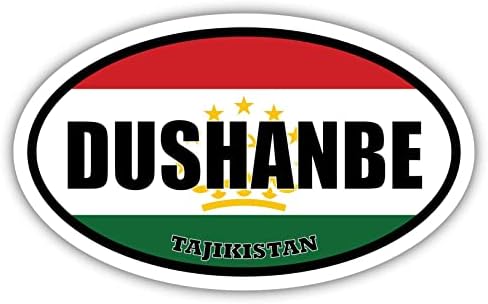 דגל טג'יקיסטן דגל מדבקות סגלגל מדבקה פגוש ויניל 3x5 אינץ '