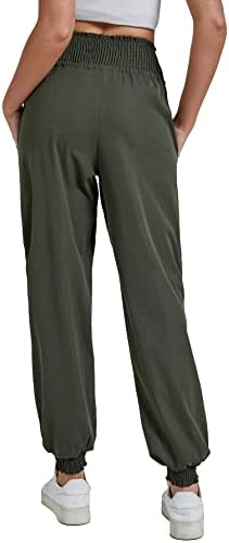 מכנסי טרנינג לנשים ליאנר אלסטיים מותניים גבוהים מכנסיים מכנסיים אימונים מוצקים מכנסיים מזדמנים