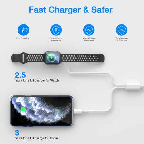 ForoCoches Watch Charger 2 חבילה, 2 בכבל טעינה USB 1 תואם 4ft עם סדרת שעונים SE/6/5/4/3/2/2 IOS 6.0 & iPhone