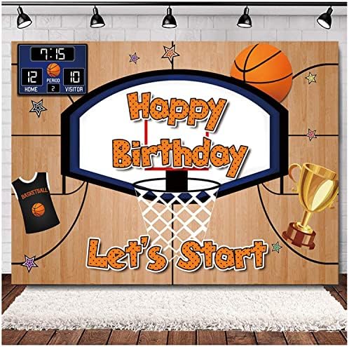 כדורסל יום הולדת שמח נושא צילום תפאורות בואו נתחיל כדורסל ספורט ספורטאים ילדי בני מסיבת יום הולדת תמונה רקע
