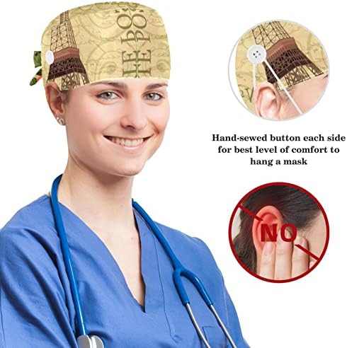 כובעים רפואיים מתכווננים כובע עבודה עם כפתורים ושיער קשת ציור מצמצם אמנות תנין בעלי חיים