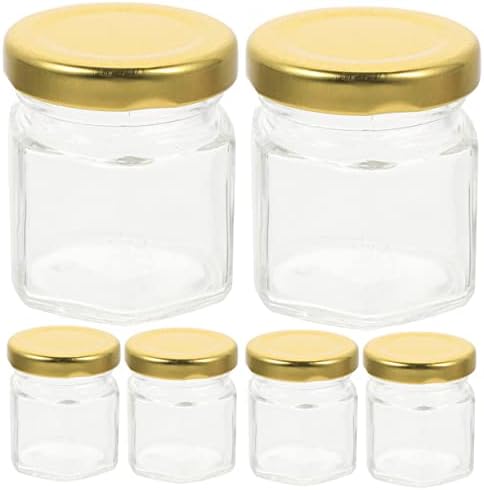 יארנו 6 יחידות דבש בקבוק זכוכית מתקן מיני צנצנות של ריבה ברור מיכל עם מכסה זכוכית אטום מכולות דגנים