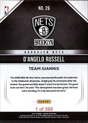 2018-19 Panini Instant NBA 2019 NBA הכדורסל האולסטאר 26 D'Angelo Russell Brooklyn Nets