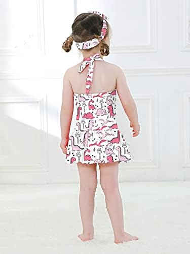 בנות תינוקות רייזברן חתיכה בגד ים בגד ים חוף ראפלס בת ים בגדי ים עם סרט ראש 1-5T