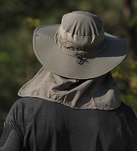 כובעי שמש של דיג icolor כובעי UPF 50+ כובעי הגנה מפני שמש נוסעים דלי חוף כובע צוואר נשלף וכיסוי דש פנים לגברים