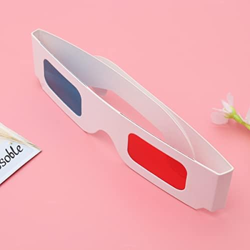 10 יחידות לבן סטריאוסקופית קרטון דקור משקפיים עם מסגרת נייר נייר-ממוסגר אדום משחק מקופל כחול ציאן