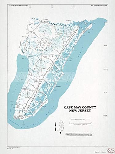 תמונות אינסופיות 1985 מפה / קייפ מיי קאונטי, ניו ג 'רזי / קייפ מיי קאונטי / קייפ מיי קאונטי ניו