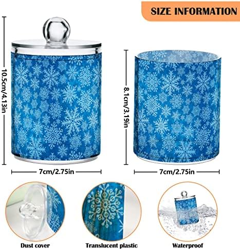 Alaza 4 Pack QTIP מחזיק מתקן פתיתי שלג חורפים מיכלי אמבטיה לכדורי כותנה/ספוגיות/רפידות/חוט דנט