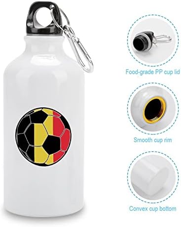 בקבוק אלומיניום ספורט בלגיה ספורט בקבוקי מים ספורטיביים ניידים עם קרבינר ומכסה טוויסט