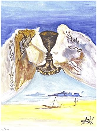 סלבדור דאלי חתום והדפס ליטוגרפיה במהדורה מוגבלת ממוספר ביד, גביע האהבה
