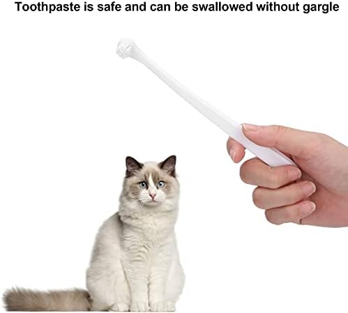ערכת מברשת שיניים של חתול גלוגלו, מברשת שיניים לחתול מחמד מוגדרת עם משחת שיניים ומברשת שיניים קטנה