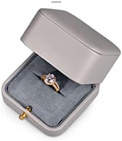 עבה אפור טבעת תליון תכשיטי תיבת מעוגל פינת אבזם תכשיטי אריזת מתנה הצעת יום נישואים לנכש מתנה