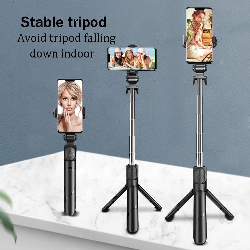 מחזיק Selfie Stick מרחוק הניתן להרחבה כף יד חצובה שולחן עבודה עם נורת מילוי LED לאייפון