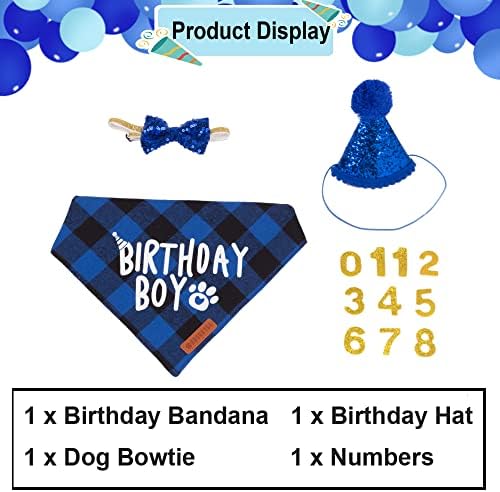 ציוד למסיבת יום הולדת לכלב אדוגיגו, מוצע רב גודל, בנדנה לכלב ילד יום הולדת, כובע יום הולדת לכלב
