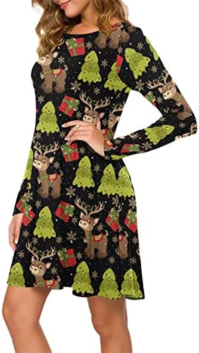 שמלת חג המולד לנשים שמלות בסגנון שנות החמישים שרוולים קצרים מסיבת קוקטייל וינטג 'שמלות מסיבת תה נדנדה