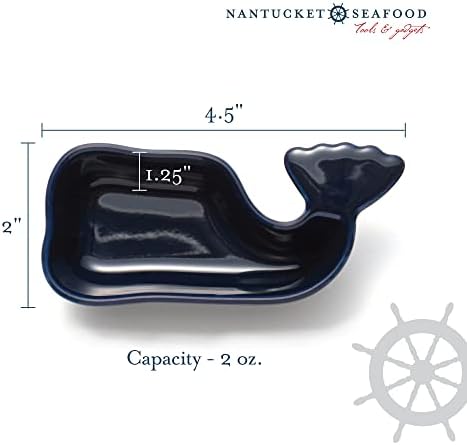 מאכלי ים של נאנטוקט 51132 כוס תבליני לוויתן, סט של 4, כחול