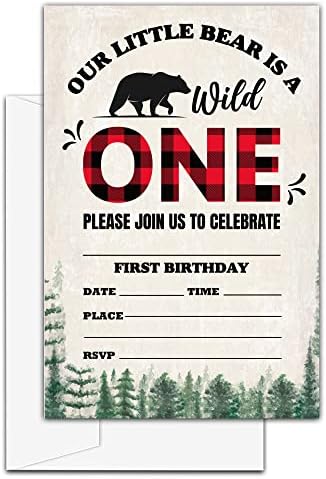 הזמנות ליום הולדת של Lefohlon Explorer, הדוב הקטן שלנו הוא אחד, הזמנות למסיבת יום הולדת ראשונה לילדים