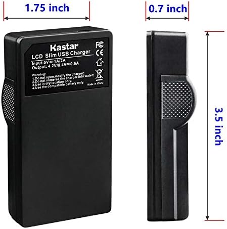 Kastar Slim LCD מטען החלפת SONY NP-BX1 ו- Cyber-Shot DSC-HX50VDSC-HX300DSC-RX1DSC-RX1RDSC-RX100