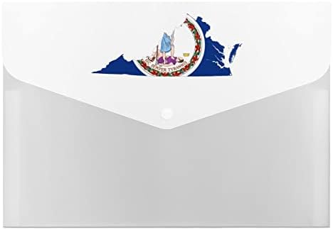 וירג ' יניה מדינת דגל מפת פלסטיק צבעוני קובץ תיקיות עם 6 תא אקורדיון פלסטיק מסמך ארגונית גדול קיבולת