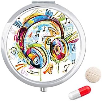 אוזניות צבעוני מוסיקה מטורף דפוס גלולת מקרה כיס רפואת אחסון תיבת מיכל מתקן